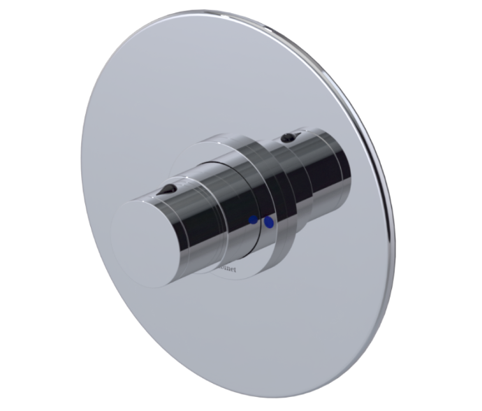 RUBINET 202NVR Nouveau Pressure Balance Shower with Fixed Shower Head & Arm 8? Wall Mount Trim Only