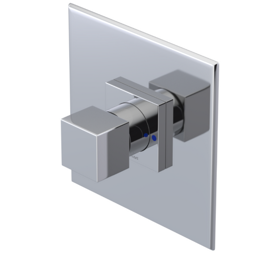 RUBINET 202RSQ Seven Pressure Balance Shower with Fixed Shower Head & Arm/ 8" Wall Mount-Trim Only