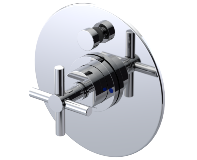 RUBINET 212GNL Genesis Pressure Balance Shower with 8" Wall Mount Shower Head & Arm, Hand Held Shower, Adjustable Slide Bar & Integral Supply (Trim Only)