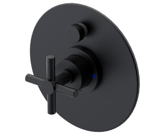 RUBINET 212GNL Genesis Pressure Balance Shower with 8" Wall Mount Shower Head & Arm, Hand Held Shower, Adjustable Slide Bar & Integral Supply (Trim Only)