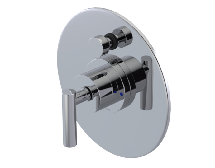 RUBINET 212GNL Genesis Pressure Balance Shower with 8" Wall Mount Shower Head & Arm, Hand Held Shower, Adjustable Slide Bar & Integral Supply (Trim Only)