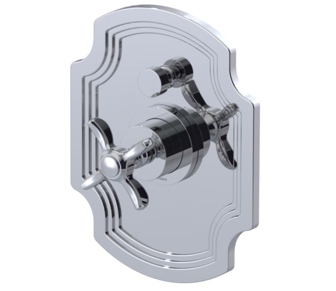 RUBINET 212RVL Raven Pressure Balance Shower with 8" Wall Mount Shower Head, Hand Held Shower, Adjustable Slide Bar & Integral Supply (Trim Only)