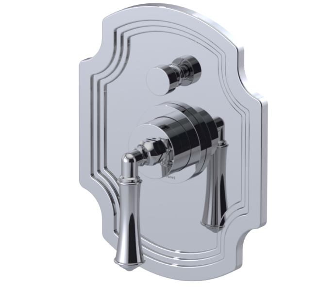RUBINET 212RVL Raven Pressure Balance Shower with 8" Wall Mount Shower Head, Hand Held Shower, Adjustable Slide Bar & Integral Supply (Trim Only)