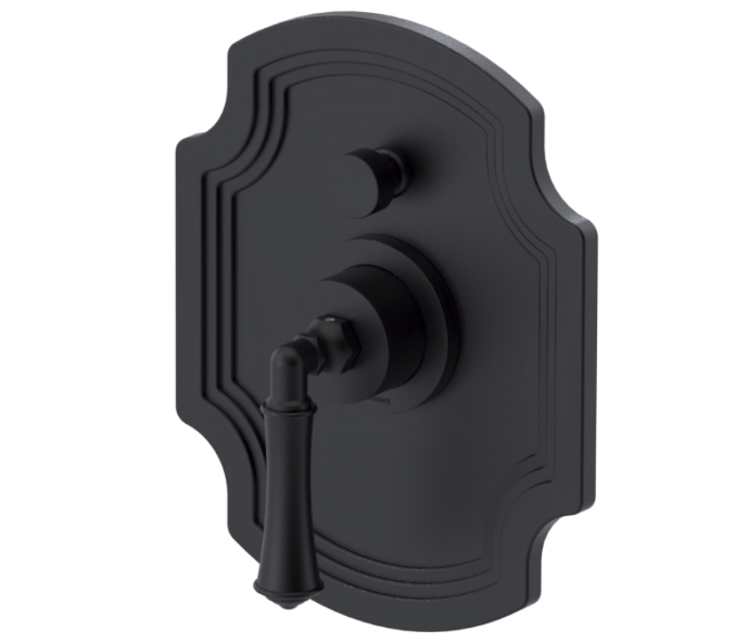 RUBINET 212RVL Raven Pressure Balance Shower with 8" Wall Mount Shower Head, Hand Held Shower, Adjustable Slide Bar & Integral Supply (Trim Only)