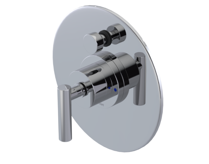 RUBINET 222GNL Genesis Pressure Balance Tub & Shower with 8" Wall Mount Shower Head & Arm with Tub Filler Spout (Trim Only) Main image