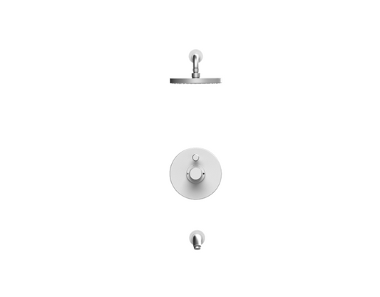 RUBINET 222HOR H2O Pressure Balance Tub & Shower with 8" Wall Mount Shower Head & Arm, with Tub Filler Spout(Trim Only)