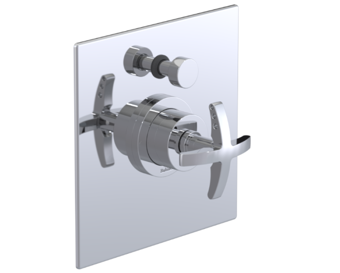 RUBINET 222LAR LaSalle Pressure Balance Tub & Shower with
Fixed Shower Head & Arm with Tub Filler Spout 8? Wall Mount Trim Only