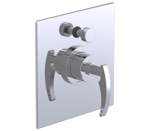 RUBINET 222LAR LaSalle Pressure Balance Tub & Shower with
Fixed Shower Head & Arm with Tub Filler Spout 8? Wall Mount Trim Only