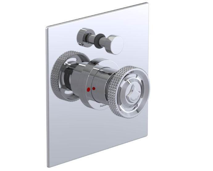 RUBINET 222LAR LaSalle Pressure Balance Tub & Shower with
Fixed Shower Head & Arm with Tub Filler Spout 8? Wall Mount Trim Only