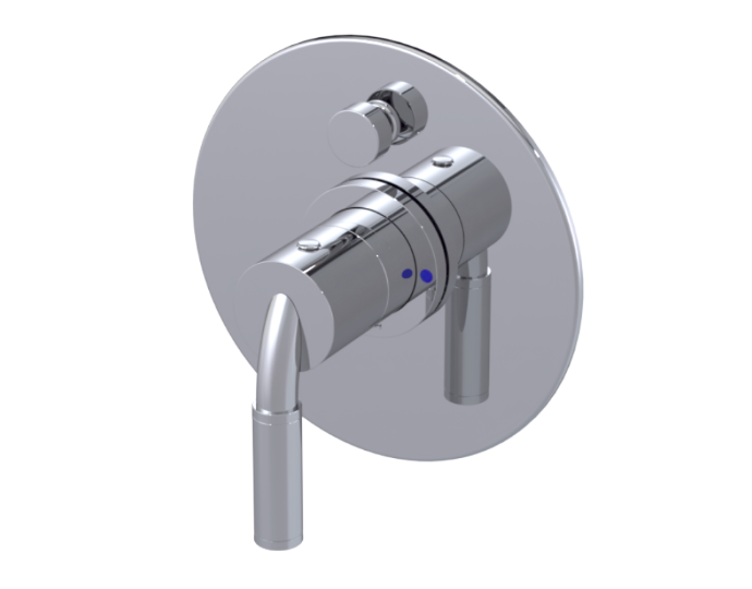 RUBINET 222NVR Nouveau Pressure Balance Tub & Shower with
Fixed Shower Head & Arm with Tub Filler Spout 8? Wall Mount Trim Only