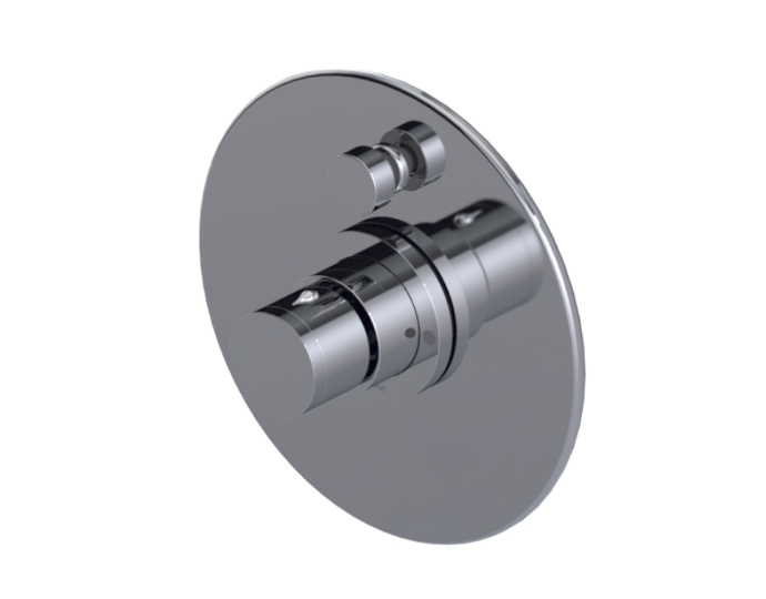 RUBINET 222NVR Nouveau Pressure Balance Tub & Shower with
Fixed Shower Head & Arm with Tub Filler Spout 8? Wall Mount Trim Only Main image