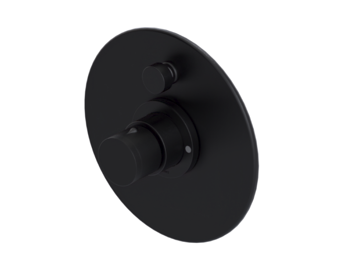 RUBINET 222NVR Nouveau Pressure Balance Tub & Shower with
Fixed Shower Head & Arm with Tub Filler Spout 8? Wall Mount Trim Only