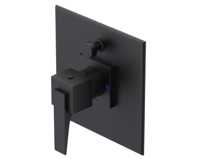 RUBINET 222RSQ Seven Pressure Balance Tub & Shower with Fixed Shower Head & Arm with Tub Filler Spout/8" Wall Mount- Trim Only