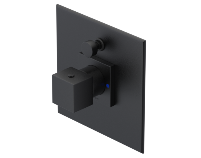 RUBINET 222RSQ Seven Pressure Balance Tub & Shower with Fixed Shower Head & Arm with Tub Filler Spout/8" Wall Mount- Trim Only