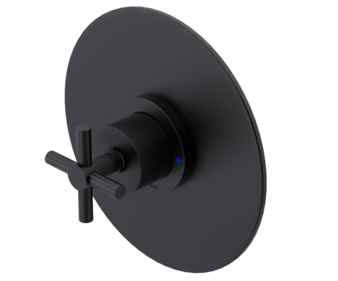 RUBINET 232GNL Genesis Pressure Balance Tub & Shower with Three Way Diverter Shared Flow, 8" Wall Mount Shower Head & Arm, Tub Filler Spout, Hand Held Shower, Adjustable Slide Bar & Integral Supply (Trim Only)