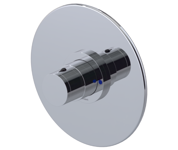 RUBINET 232NVR Nouveau Pressure Balance Tub & Shower with Three Way Diverter
Shared Flow, Fixed Shower Head & Arm, Tub Filler Spout,
Hand Held Shower, Adjustable Slide Bar & Integral Supply 8? Wall Mount Trim Only