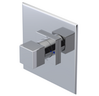 RUBINET 232RSQ Seven Pressure Balance Tub & Shower with Three Way Diverter Shared Flow, Fixed Shower, Adjustable Slide Bar & Integral Supply/8" Wall Mount-Trim Only