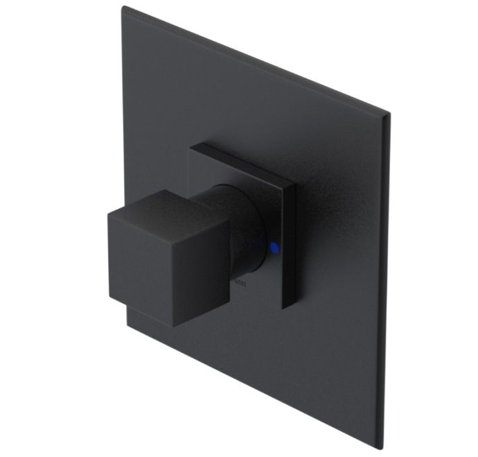 RUBINET 232RSQ Seven Pressure Balance Tub & Shower with Three Way Diverter Shared Flow, Fixed Shower, Adjustable Slide Bar & Integral Supply/8" Wall Mount-Trim Only