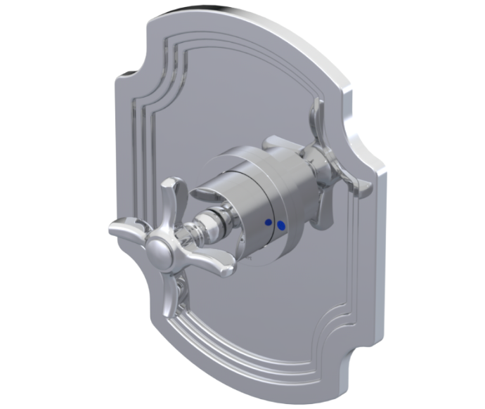 RUBINET 232RVL Raven Pressure Balance Tub & Shower with Three Way Diverter Shared Flow, 8" Wall Mount Shower Head, Tub Filler Spout, Hand Held Shower, Adjustable Bar & Integral Supply (Trim Only)