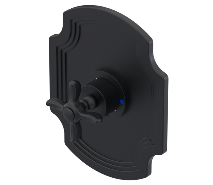 RUBINET 232RVL Raven Pressure Balance Tub & Shower with Three Way Diverter Shared Flow, 8" Wall Mount Shower Head, Tub Filler Spout, Hand Held Shower, Adjustable Bar & Integral Supply (Trim Only)