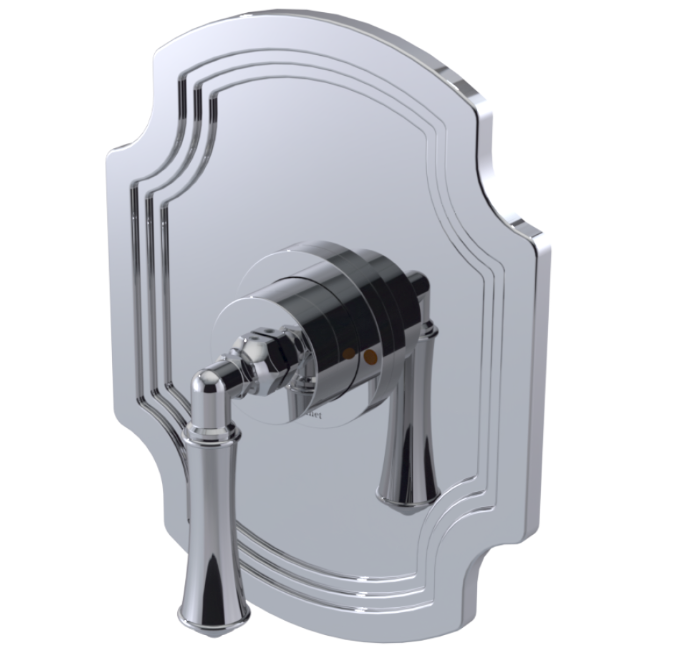 RUBINET 232RVL Raven Pressure Balance Tub & Shower with Three Way Diverter Shared Flow, 8" Wall Mount Shower Head, Tub Filler Spout, Hand Held Shower, Adjustable Bar & Integral Supply (Trim Only) Main image