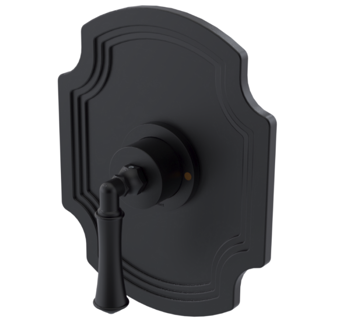 RUBINET 232RVL Raven Pressure Balance Tub & Shower with Three Way Diverter Shared Flow, 8" Wall Mount Shower Head, Tub Filler Spout, Hand Held Shower, Adjustable Bar & Integral Supply (Trim Only)