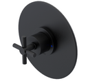 RUBINET 233GNL Genesis Pressure Balance Tub & Shower with Three Way Diverter Shared Flow, 8" Ceiling Mount Shower Head & Arm, Tub Filler Spout, Hand Held Shower, Adjustable Slide Bar & Integral Supply (Trim Only)