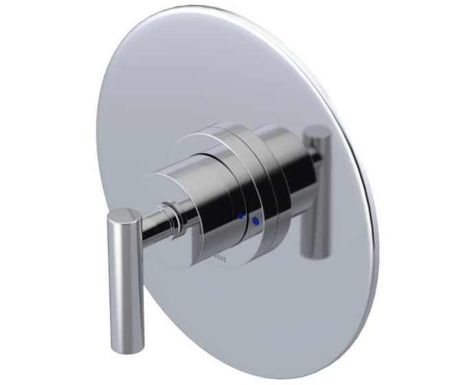 RUBINET 233GNL Genesis Pressure Balance Tub & Shower with Three Way Diverter Shared Flow, 8" Ceiling Mount Shower Head & Arm, Tub Filler Spout, Hand Held Shower, Adjustable Slide Bar & Integral Supply (Trim Only)