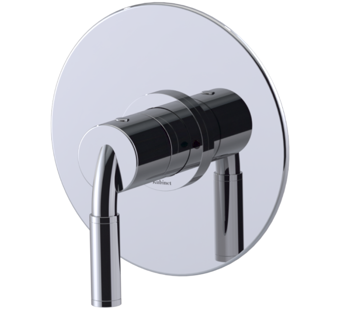 RUBINET 233NVR Nouveau Pressure Balance Tub & Shower with Three Way Diverter
Shared Flow, Fixed Shower Head & Arm, Tub Filler Spout,
Hand Held Shower, Adjustable Slide Bar & Integral Supply 8? Ceiling Mount Trim Only