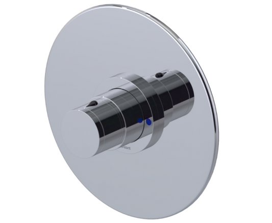 RUBINET 233NVR Nouveau Pressure Balance Tub & Shower with Three Way Diverter
Shared Flow, Fixed Shower Head & Arm, Tub Filler Spout,
Hand Held Shower, Adjustable Slide Bar & Integral Supply 8? Ceiling Mount Trim Only