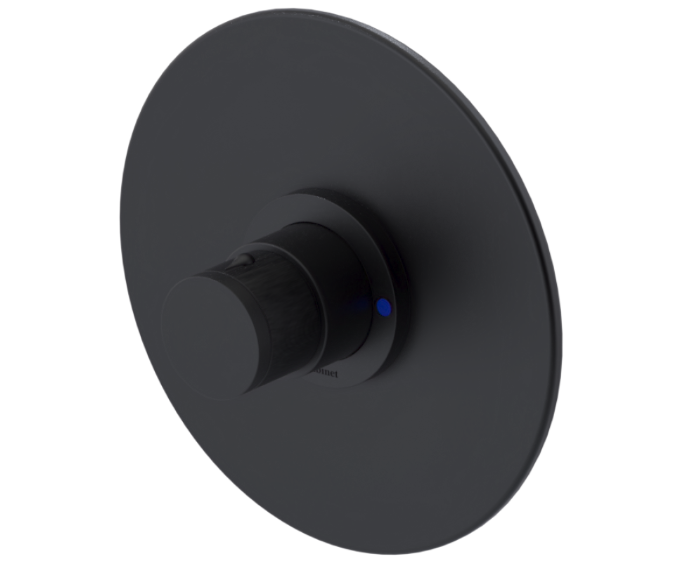 RUBINET 233NVR Nouveau Pressure Balance Tub & Shower with Three Way Diverter
Shared Flow, Fixed Shower Head & Arm, Tub Filler Spout,
Hand Held Shower, Adjustable Slide Bar & Integral Supply 8? Ceiling Mount Trim Only