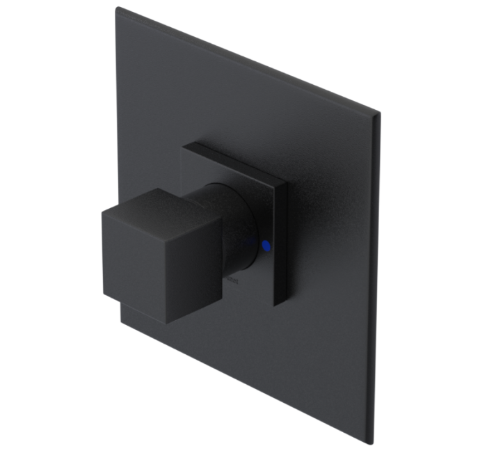 RUBINET 233RSQ Seven Pressure Balance Tub & Shower with Three Way Diverter Shared Flow, Fixed Shower, Adjustable Slide Bar & Integral Supply/Ceiling Mount-Trim Only