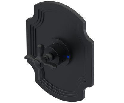 RUBINET 233RVL Raven Pressure Balance Tub & Shower with Three Way Diverter Shared Flow, 8" Ceiling Mount Shower Head, Tub Filler Spout, Hand Held Shower, Adjustable Bar & Integral Supply (Trim Only)