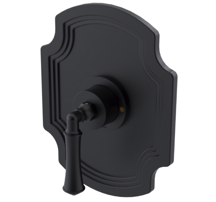 RUBINET 233RVL Raven Pressure Balance Tub & Shower with Three Way Diverter Shared Flow, 8" Ceiling Mount Shower Head, Tub Filler Spout, Hand Held Shower, Adjustable Bar & Integral Supply (Trim Only)