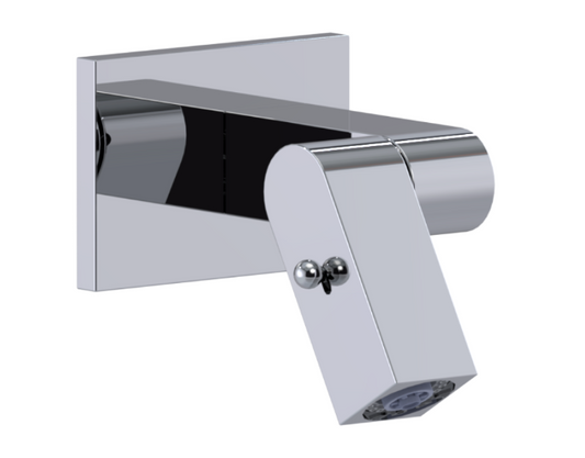 RUBINET 28RSQ Seven Temperature Control Shower with Two Way Diverter & Shut-Off with One Separate Volume Control, Hand Held Shower, Adjustable Slide Bar, Integral Supply, Wall Mount Bidet/Foot Rinse & Fixed Shower Head & Arm/ 8" Ceiling Mount-Trim Only