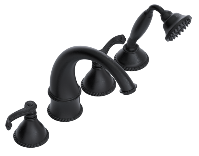 RUBINET 5HEJL Etruscan Four Piece Roman Tub Filler with Hand Held Shower with Jasmin (Trim Only)