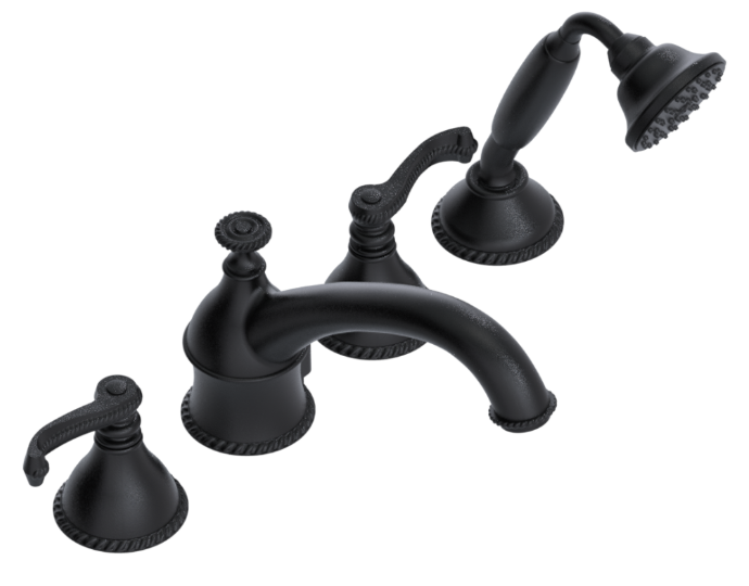 RUBINET 5HETL Etruscan Four Piece Roman Tub Filler with Hand Held Shower (Trim Only)