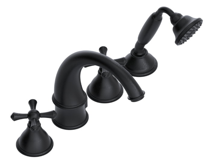 RUBINET 5HFJL Flemish  Four Piece Roman Tub Filler with Hand Held Shower with Jasmin (Trim Only)