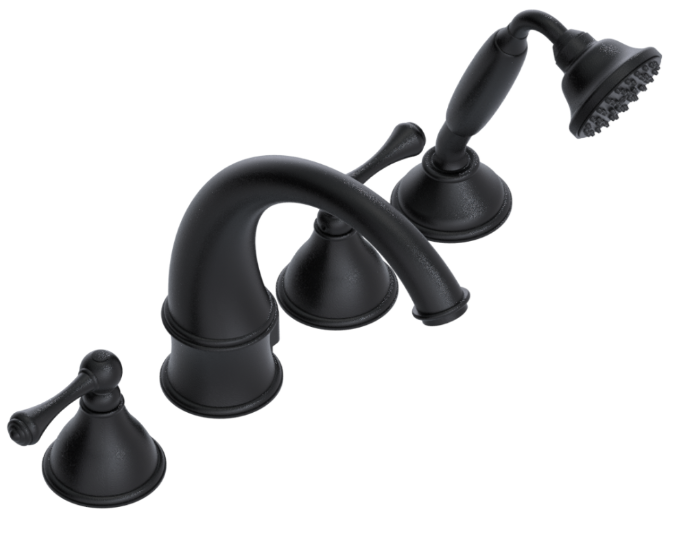 RUBINET 5HFJL Flemish  Four Piece Roman Tub Filler with Hand Held Shower with Jasmin (Trim Only)