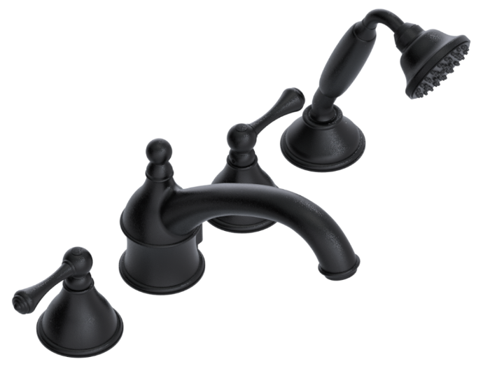 RUBINET 5HFML Jasmin Four Piece Roman Tub Filler with Hand Held Shower (Trim Only)