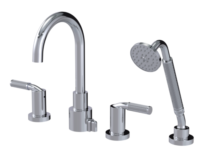 RUBINET 5HHLR LaSalle Four Piece Roman Tub Filler with Hand Held Shower with LaSalle Spout (Trim Only) Secondary image