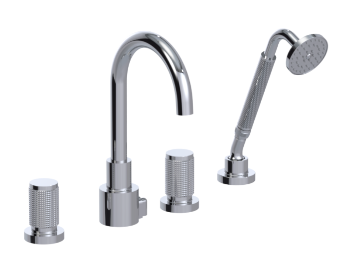 RUBINET 5HHLR LaSalle Four Piece Roman Tub Filler with Hand Held Shower with LaSalle Spout (Trim Only)