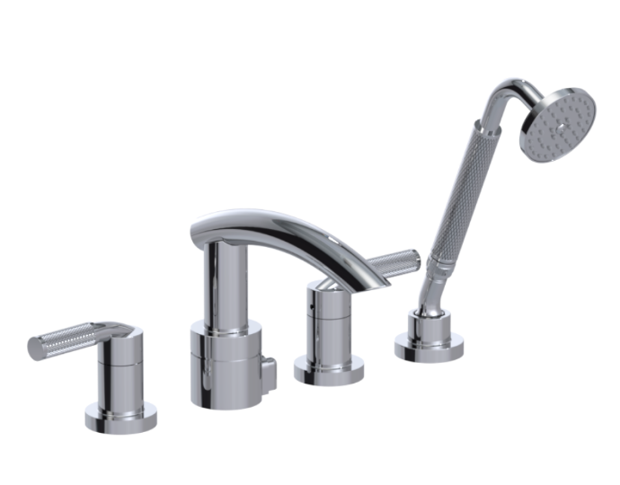 RUBINET 5HHOR H2O Four Piece Roman Tub Filler with Hand Held Shower (Trim Only)