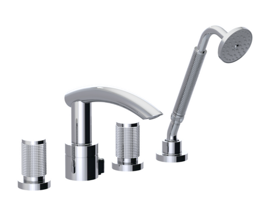 RUBINET 5HHOR H2O Four Piece Roman Tub Filler with Hand Held Shower (Trim Only)