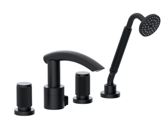 RUBINET 5HHOR H2O Four Piece Roman Tub Filler with Hand Held Shower (Trim Only)