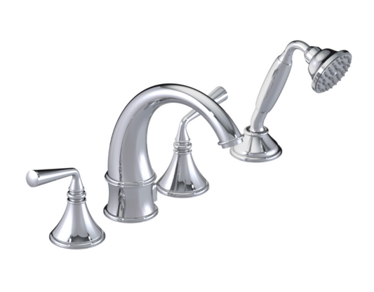 RUBINET 5HJSL Jasmin Four Piece Roman Tub Filler with Hand Held Shower (Trim Only)