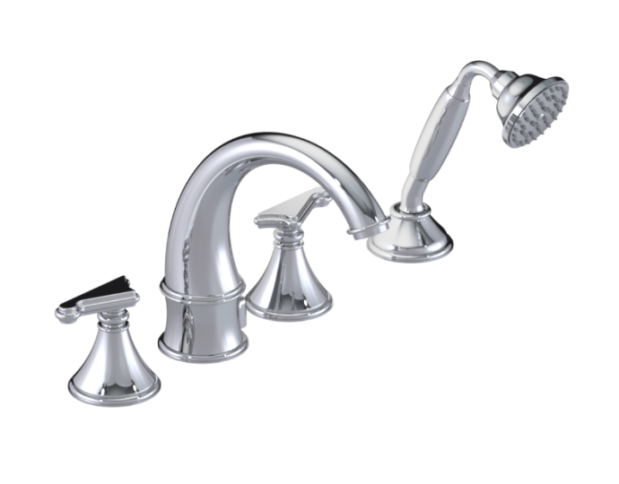 RUBINET 5HJSL Jasmin Four Piece Roman Tub Filler with Hand Held Shower (Trim Only)