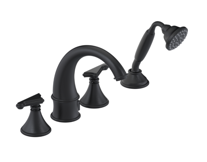 RUBINET 5HJSL Jasmin Four Piece Roman Tub Filler with Hand Held Shower (Trim Only)