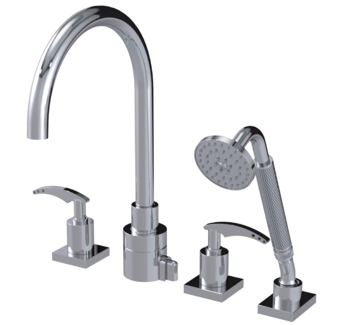 RUBINET 5HLAR LaSalle Four Piece Roman Tub Filler with Hand Held Shower (Trim Only)