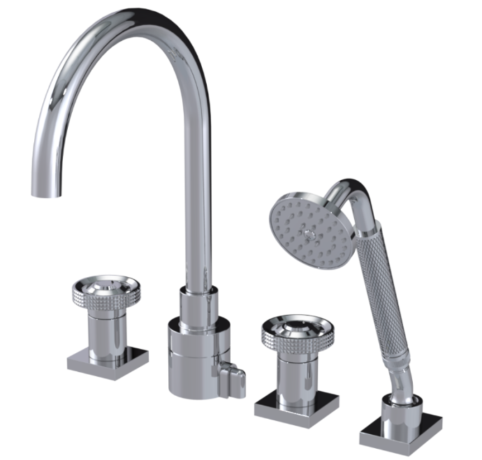 RUBINET 5HLAR LaSalle Four Piece Roman Tub Filler with Hand Held Shower (Trim Only)